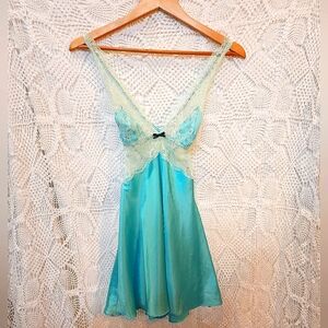 Victoria's Secret Blue and Green Chemise with Spaghetti Straps